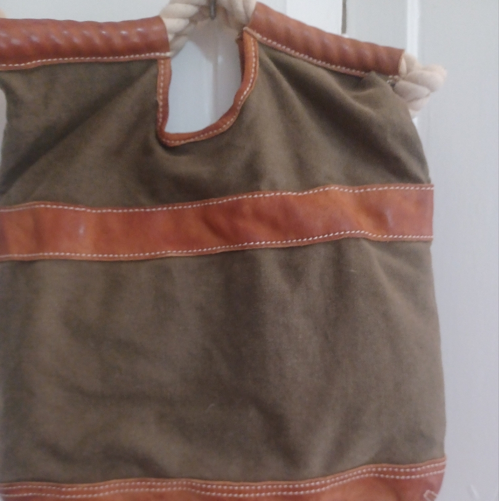 Vintage double side lands end cloth bag